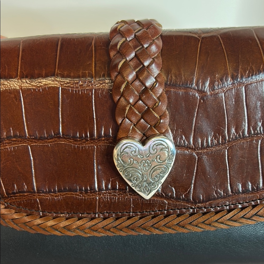 Brighton Brown and Black Crocodile Textured Wallet - Picture 4 of 8